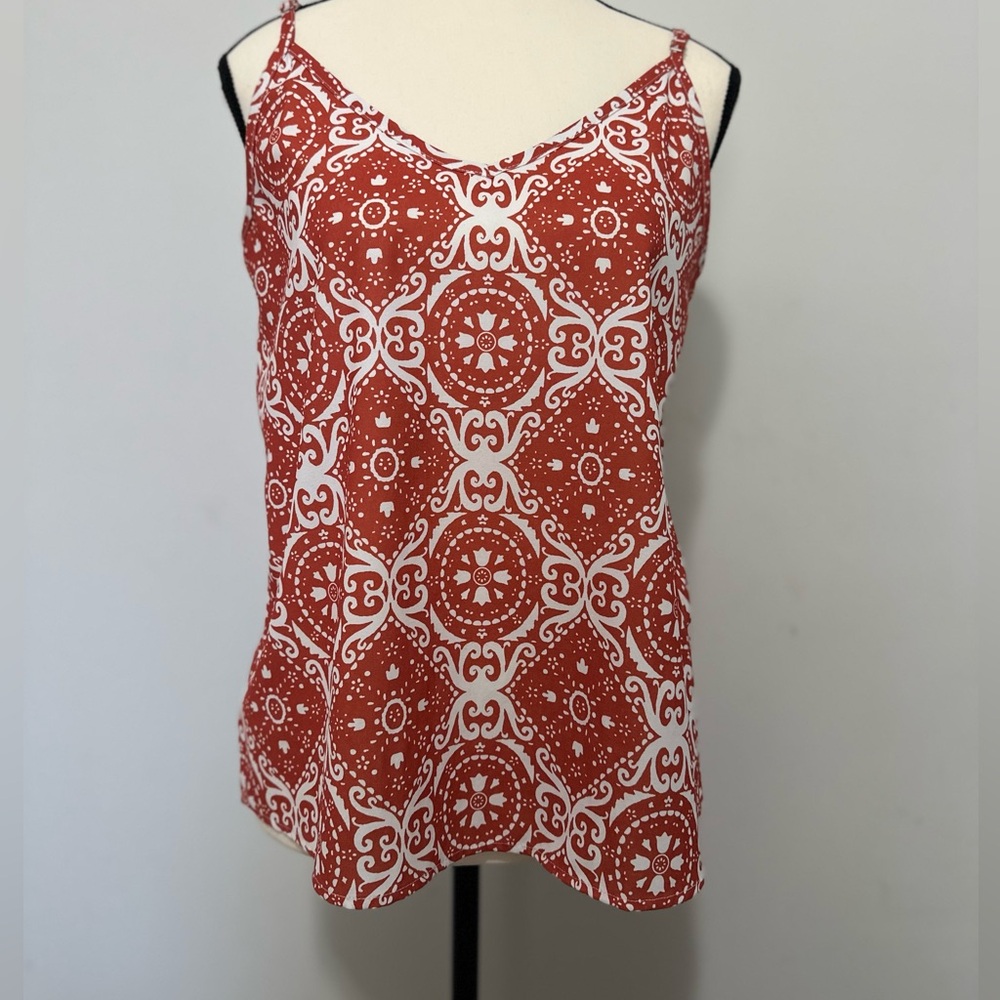 J. Crew Red and White Tank Top